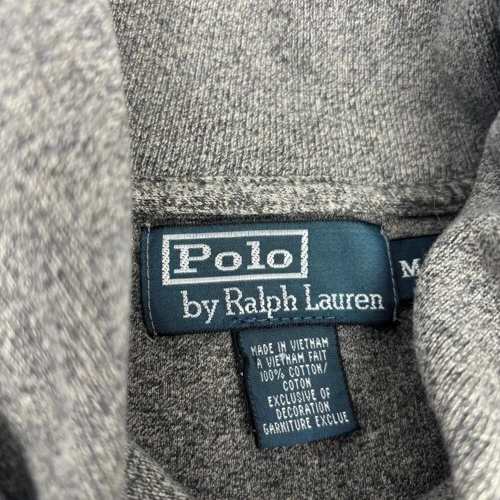 Polo Ralph Lauren Medium Gray Shawl Collar Long‎ Sleeve Pullover Henley Sweater